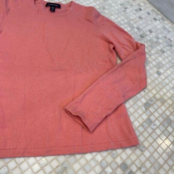 Lands End Pink Kaschmir crew neck sweater - Picture 6 of 8